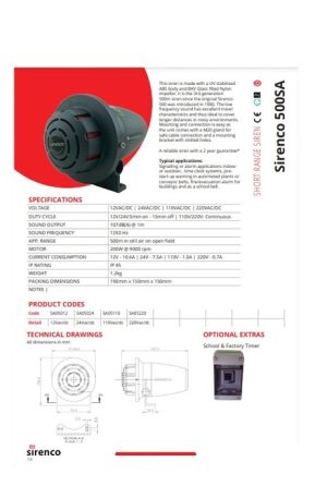 BLASTING SIREN 107DB 500M RANGE LINE OF SIGHT PORTABLE 12V OPERATED VIA REMOTE (150M RANGE ) AND POWERED VIA VEHICLE CIGARETTE LIGHTER ALEQ0008